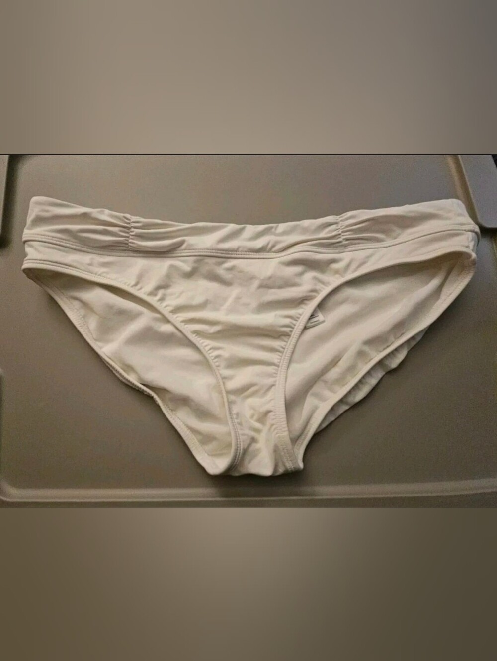 Athleta Womens Full Coverage Bikini Twist Bottom White - Size Large